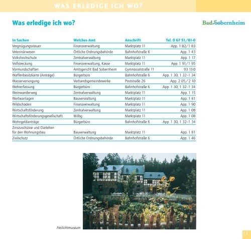 Bürger-Information der Verbandsgemeinde - Bad Sobernheim