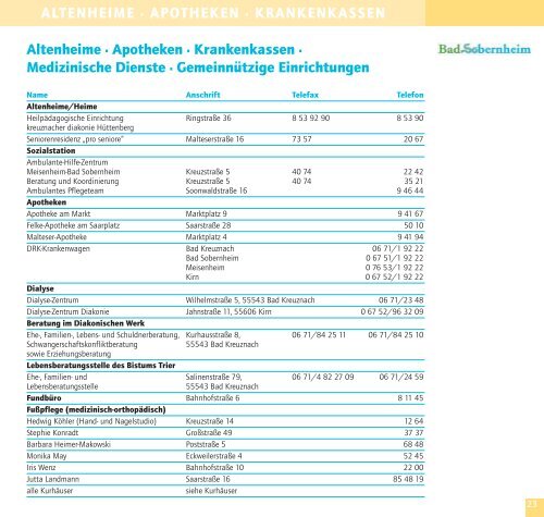 Bürger-Information der Verbandsgemeinde - Bad Sobernheim