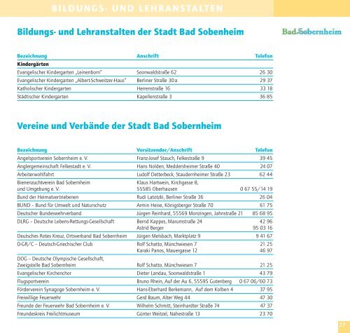 Bürger-Information der Verbandsgemeinde - Bad Sobernheim