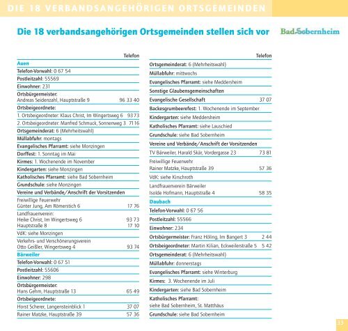 Bürger-Information der Verbandsgemeinde - Bad Sobernheim