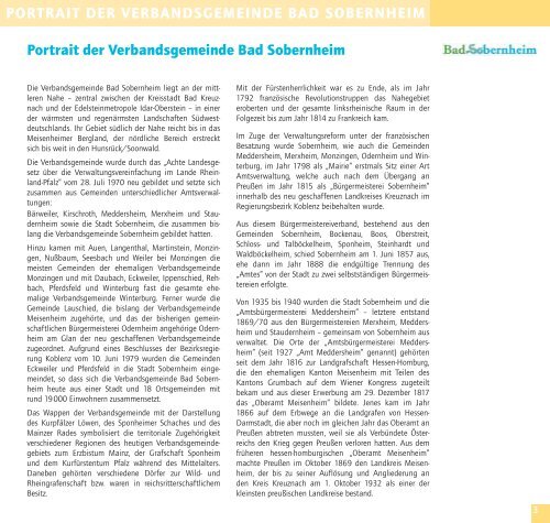 Bürger-Information der Verbandsgemeinde - Bad Sobernheim