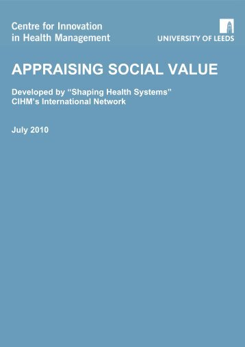 Document link Appraising Social Value - NHS North West ...