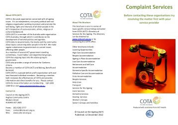 Complaint Services - COTA ACT