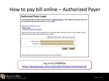 How to pay bill online – Authorized Payer