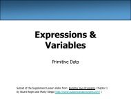 Expressions & Variables - Garfield Computer Science