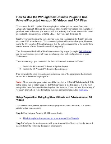 Download the Amazon S3 Private/Protected Video and PDF File ...