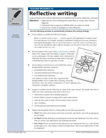 Reflective essay critical thinking