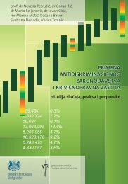 PRIMENA ANTIDISKRIMINACIONOG ZAKONODAVSTVA I ...