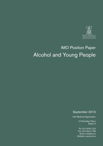 IMO Position Paper Alcohol and Young People - Irish Medical ...