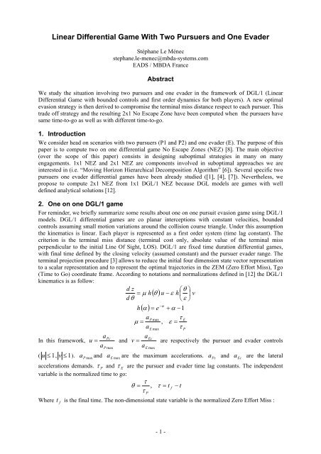 Linear Differential Game With Two Pursuers and One Evader