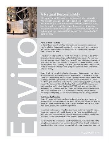 Enviro, a Natural Responsibility PDF - Advanced Business Interiors