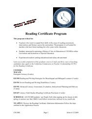 Reading Certificate Program - The Center for Reading Diagnosis ...