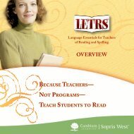 LETRS Overview - The Center for Reading Diagnosis and Instruction