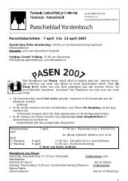 Parochieberichten 7 april t/m 13 april 2007 - Pastorale eenheid ...