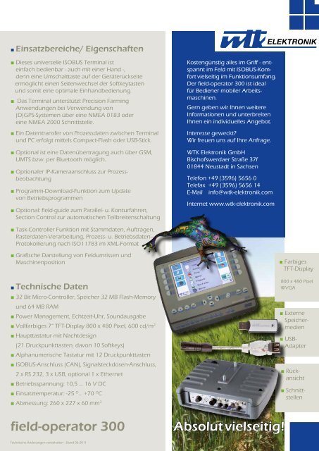 field-operator 300 - WTK-Elektronik GmbH