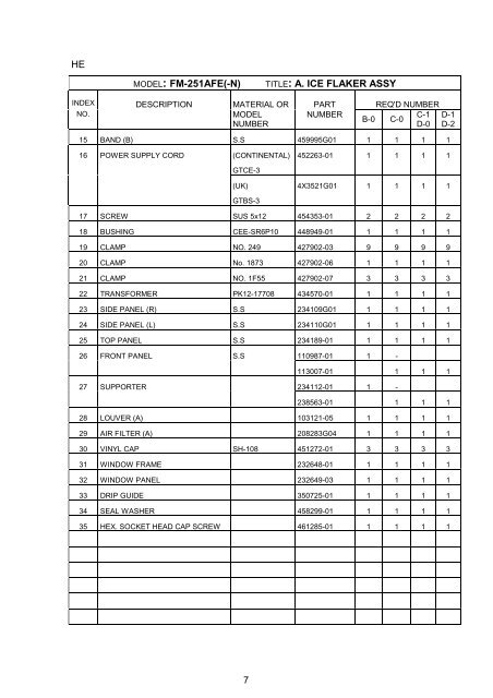 FM251AFE - Hoshizaki