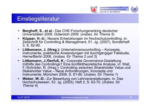 Hochschulcontrolling - FernUniversitÃ¤t in Hagen