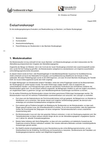 Evaluationskonzept - FernUniversitÃ¤t in Hagen