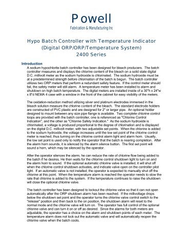 Hypo Batch Controller with Temperature Indicator - Powell ...