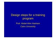 Design steps for a training program, Dr. Abdel-Alim Hashem