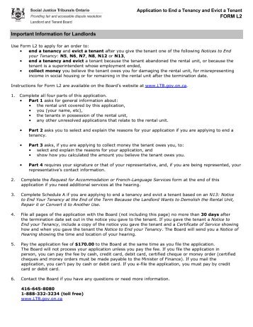 L2 Instructions Landlord Tenant Board