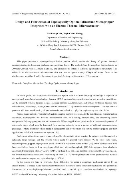 Design and Fabrication of Topologically Optimal Miniature ...