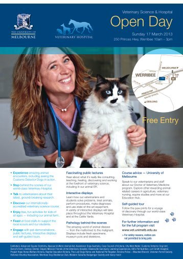 Open Day flyer (pdf) - Faculty of Veterinary Science - University of ...