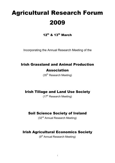 Agricultural Research Forum 2009