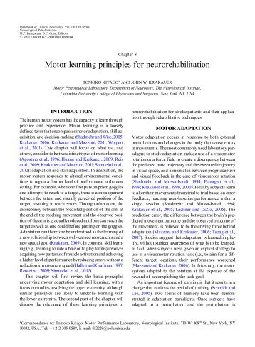 Motor learning principles for neurorehabilitation (2013).