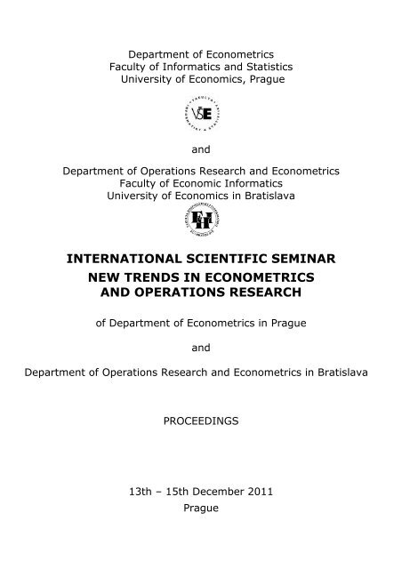 international scientific seminar new trends in econometrics and ...