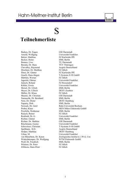 Bericht - SEI - Studiengruppe fÃ¼r Elektronische Instrumentierung