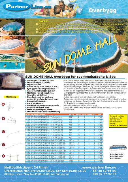 SUN DOME HALL SUN DOME HALL SUN DOME ... - Partnerline AS