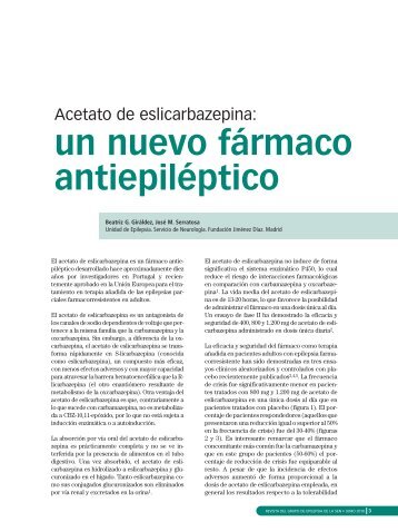 un nuevo fÃ¡rmaco antiepilÃ©ptico - Grupo de Epilepsia de la SEN