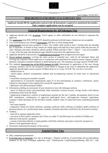 Requirements for Short Stay Schengen Visa - Jetwing Outbound