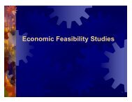 Economic Feasibility Studies