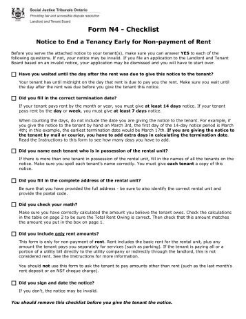 Form N4 - Landlord Tenant Board