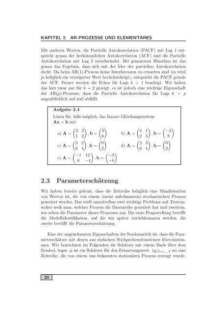 Zeitreihenanalyse â Einstieg und Aufgaben - FernUniversitÃ¤t in Hagen