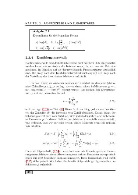 Zeitreihenanalyse â Einstieg und Aufgaben - FernUniversitÃ¤t in Hagen