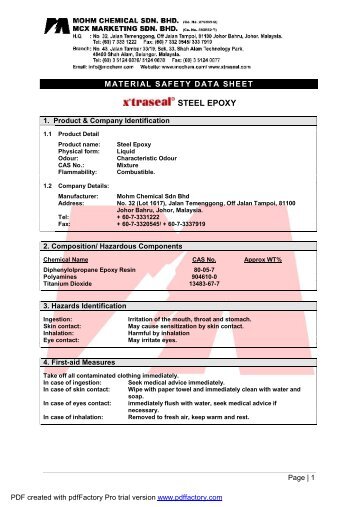 MSDS - Steel Epoxy