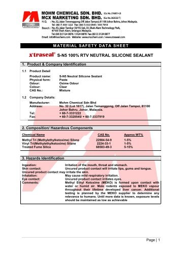 S-N5 100% RTV NEUTRAL SILICONE SEALANT - Axtrada