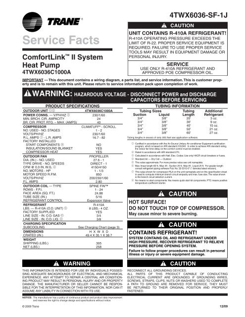 Trane Hvac Troubleshooting Chart