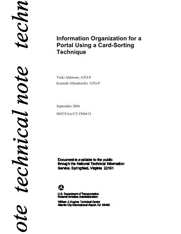 ote technical note techn - FAA Human Factors Branch