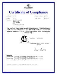 CSA Certificate of Compliance - Specific Systems