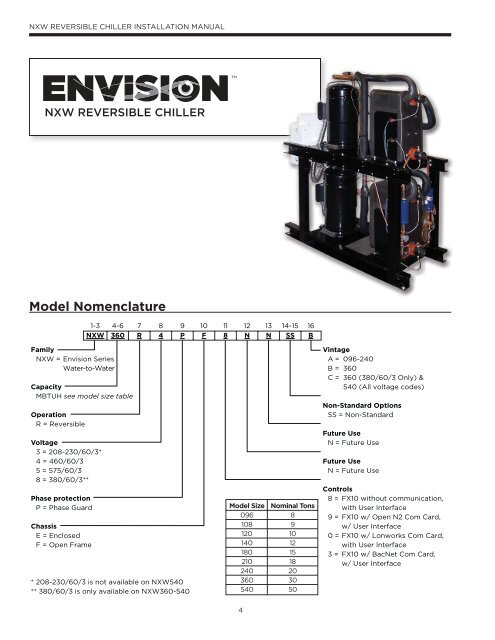 NX W R e v ersible Chiller Installation Manual - WaterFurnace