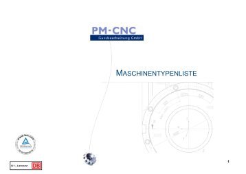 MASCHINENTYPENLISTE - PM-CNC Gussbearbeitung GmbH