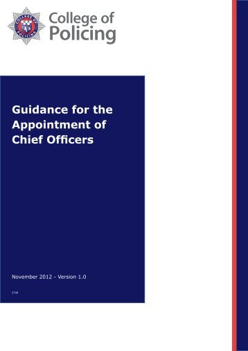 Guidance for appointment of Chief Officers - Police and Crime ...