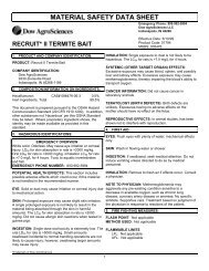 material safety data sheet recruit* ii termite bait - Label