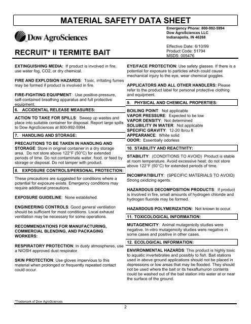 MATERIAL SAFETY DATA SHEE