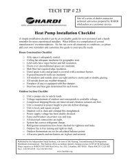 Heat pump installatoin checklist - HVAC Sales & Supply Co., Inc.