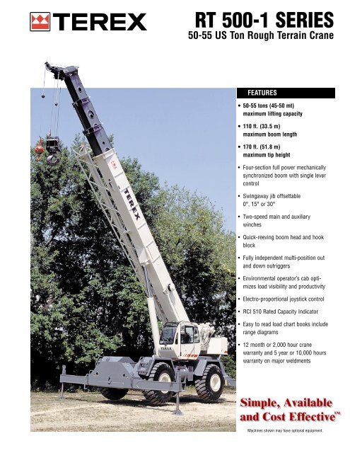 Terex 50 Ton Crane Load Chart